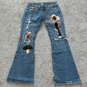 Embroidered Blue Jeans for Women